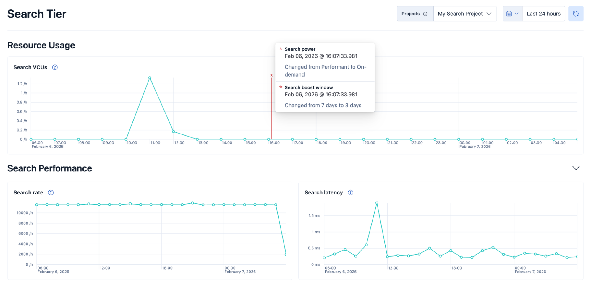 Screenshot showing the features in the top half of the Search Tier page Screenshot showing the features in the top half of the Search Tier page