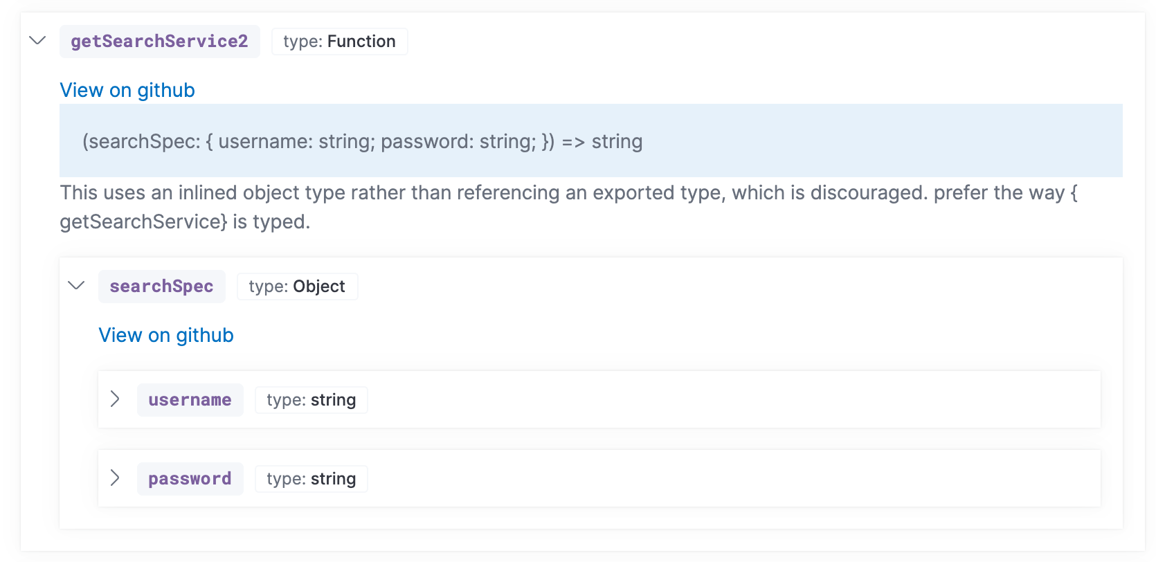 prefer interfaces documentation