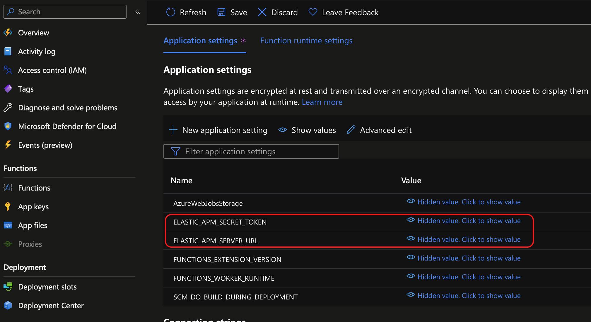Configuring the APM Agent in the Azure Portal