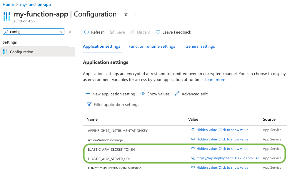 Configuring the APM Agent in the Azure Portal