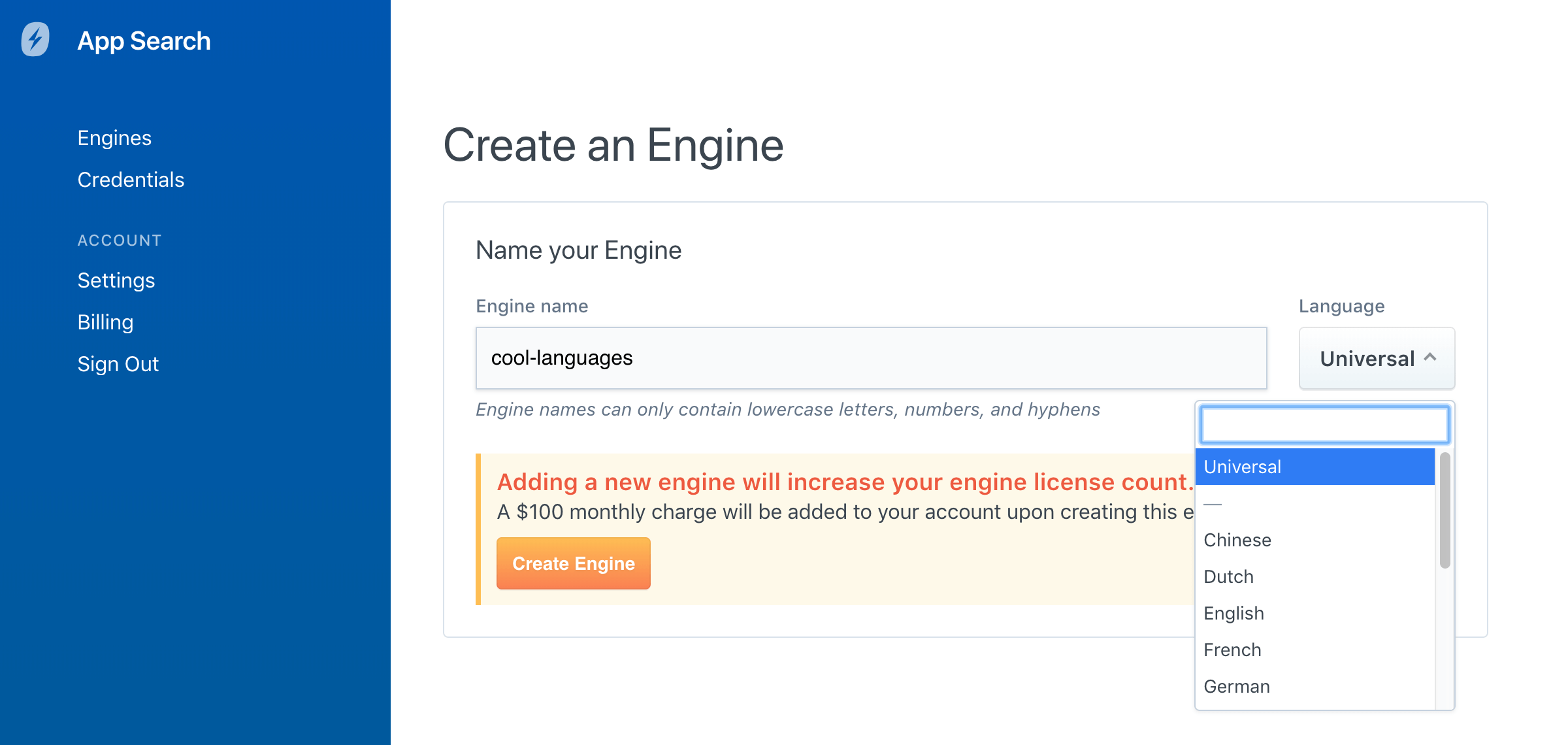 Creating an Engine