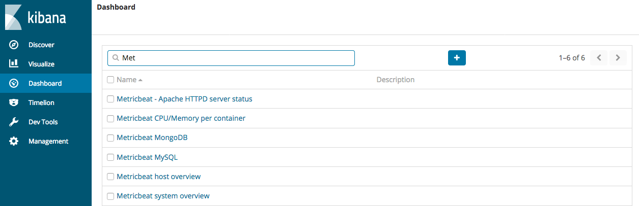 Navigation widget in Kibana