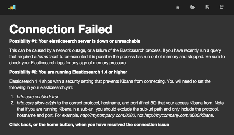 Kibana connection failed