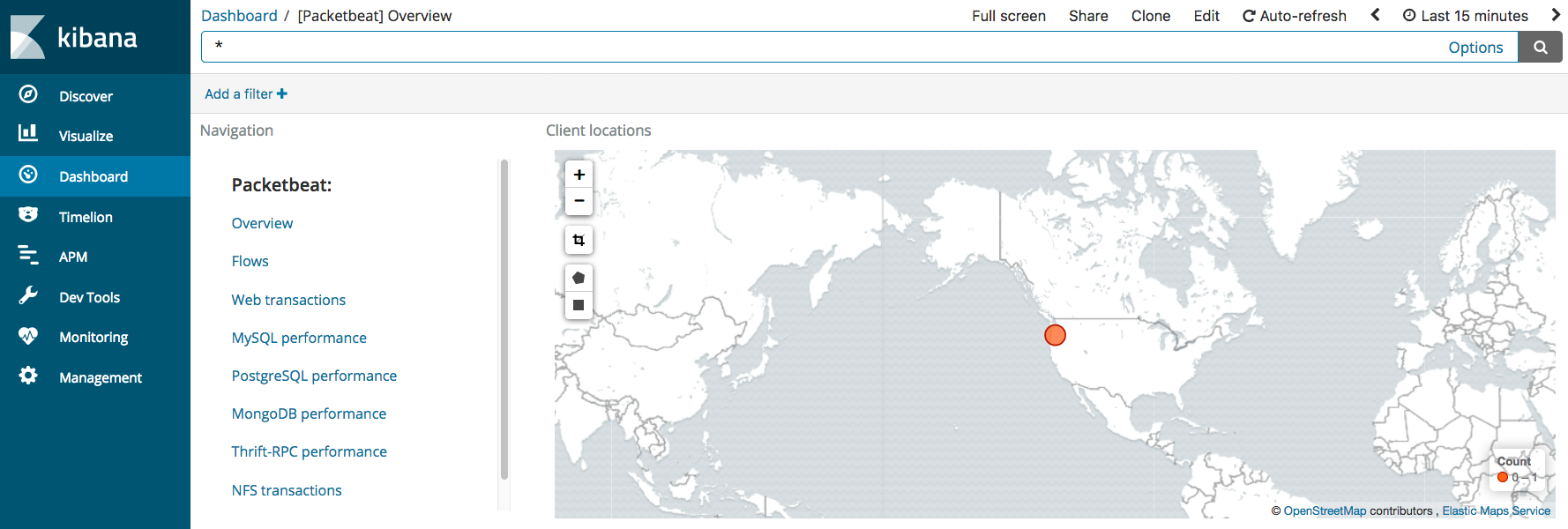 Update Packetbeat client location map in Kibana