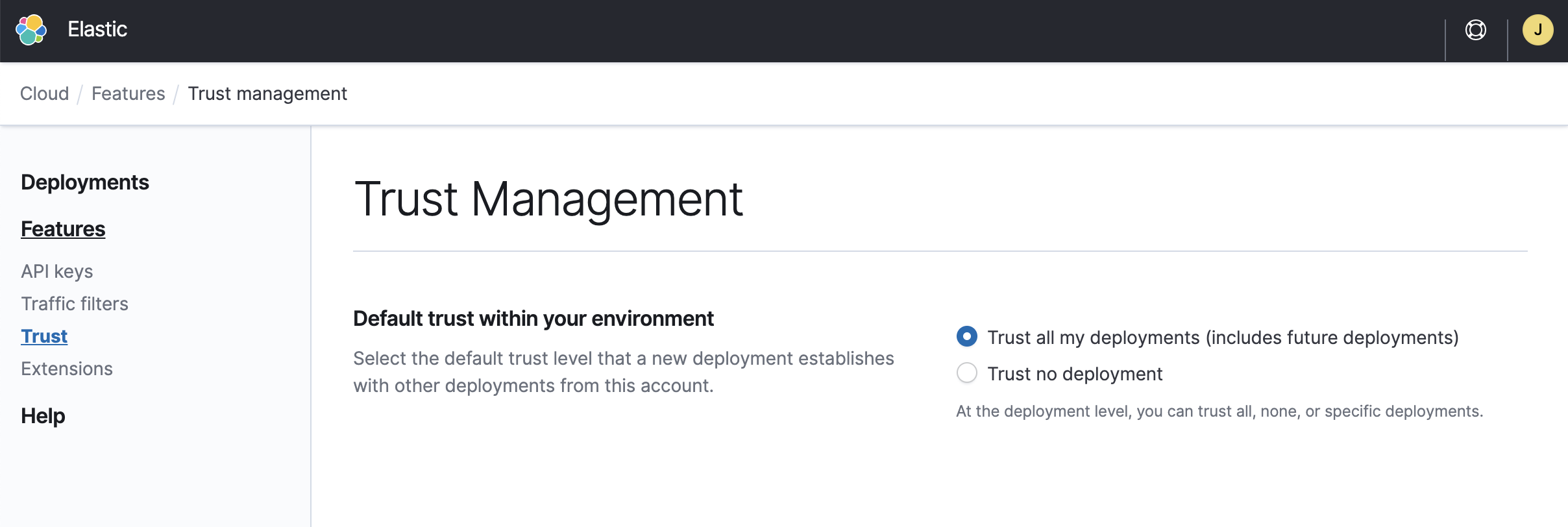 Trust management at the account Level