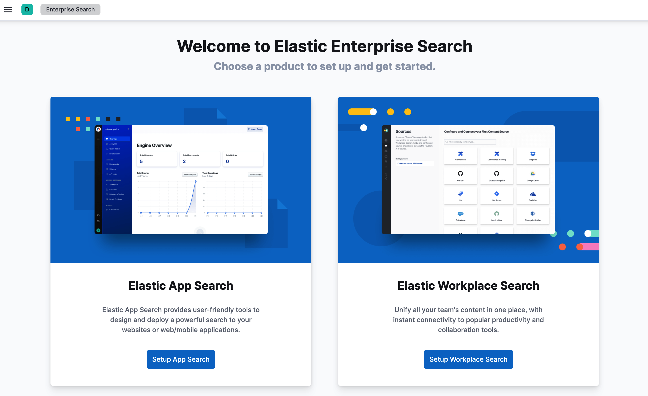 Enterprise Search home page