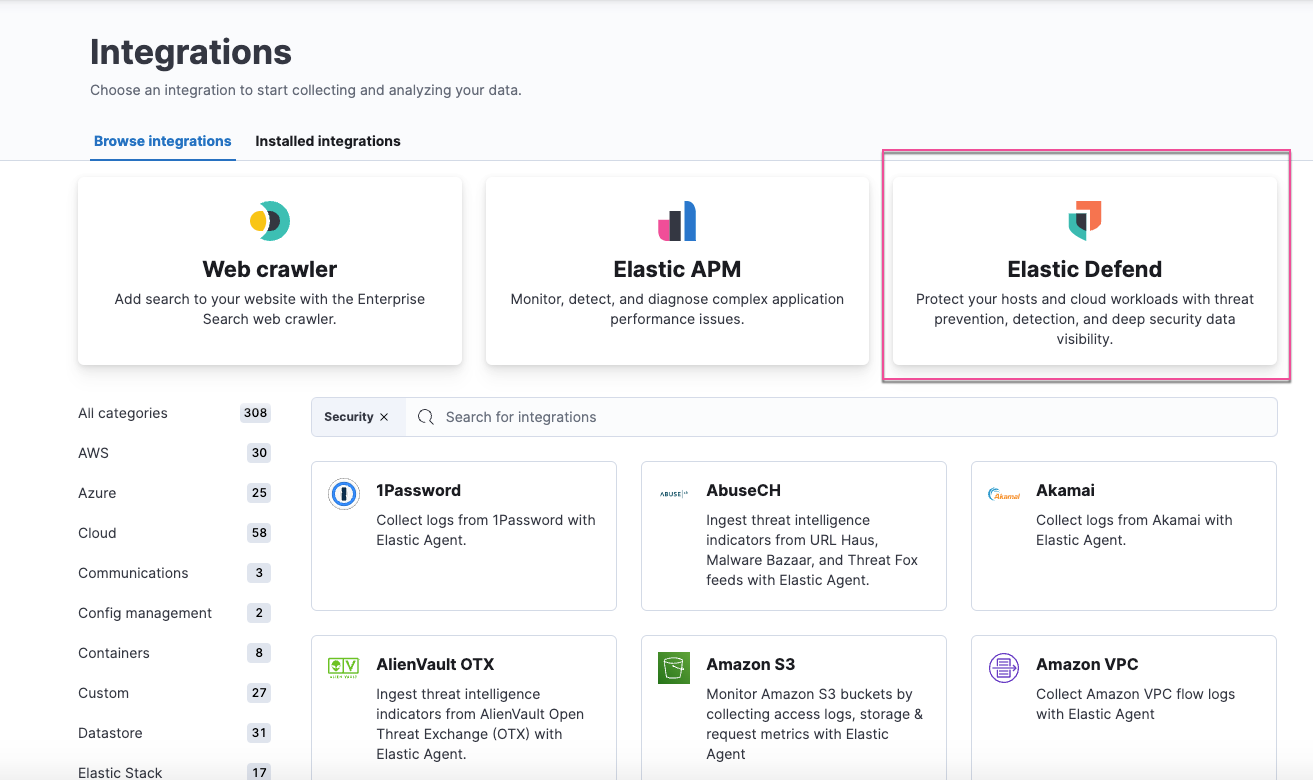 Elastic Defend integration