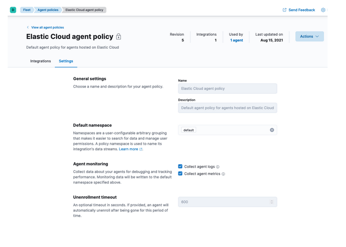 Elastic Cloud Policy Page
