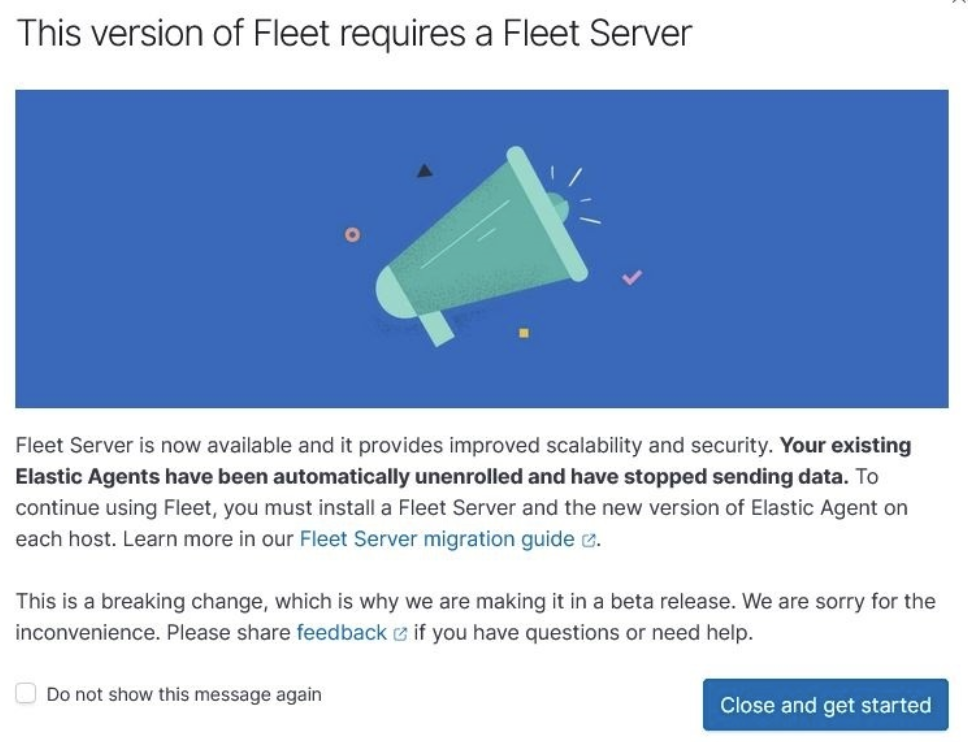 Add Fleet Server prompt