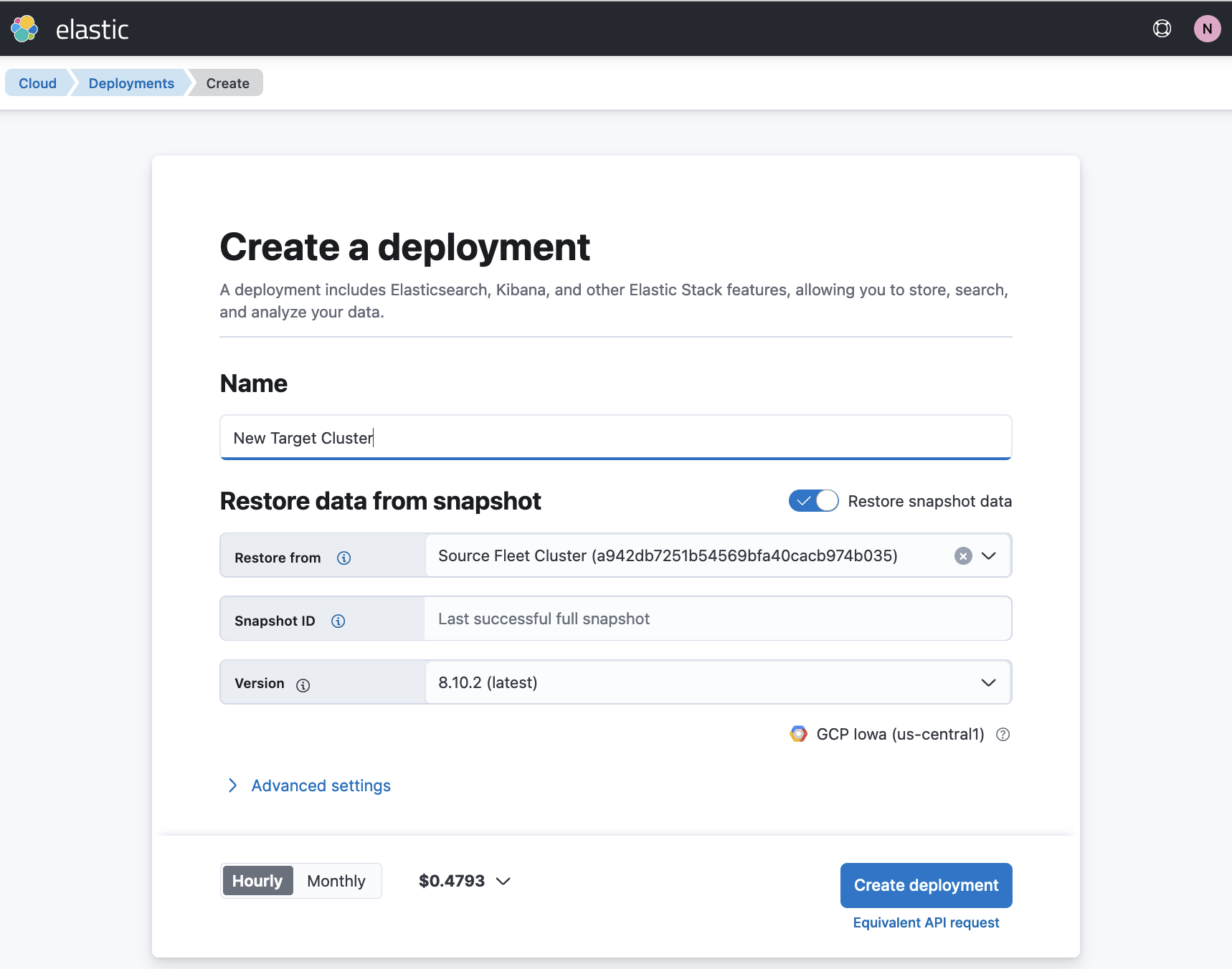 Create a deployment page