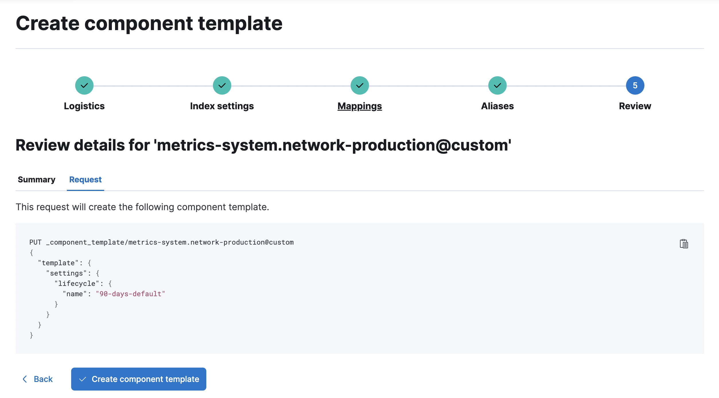 Create component template