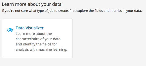 A screenshot of the Data Visualizer option when creating new jobs