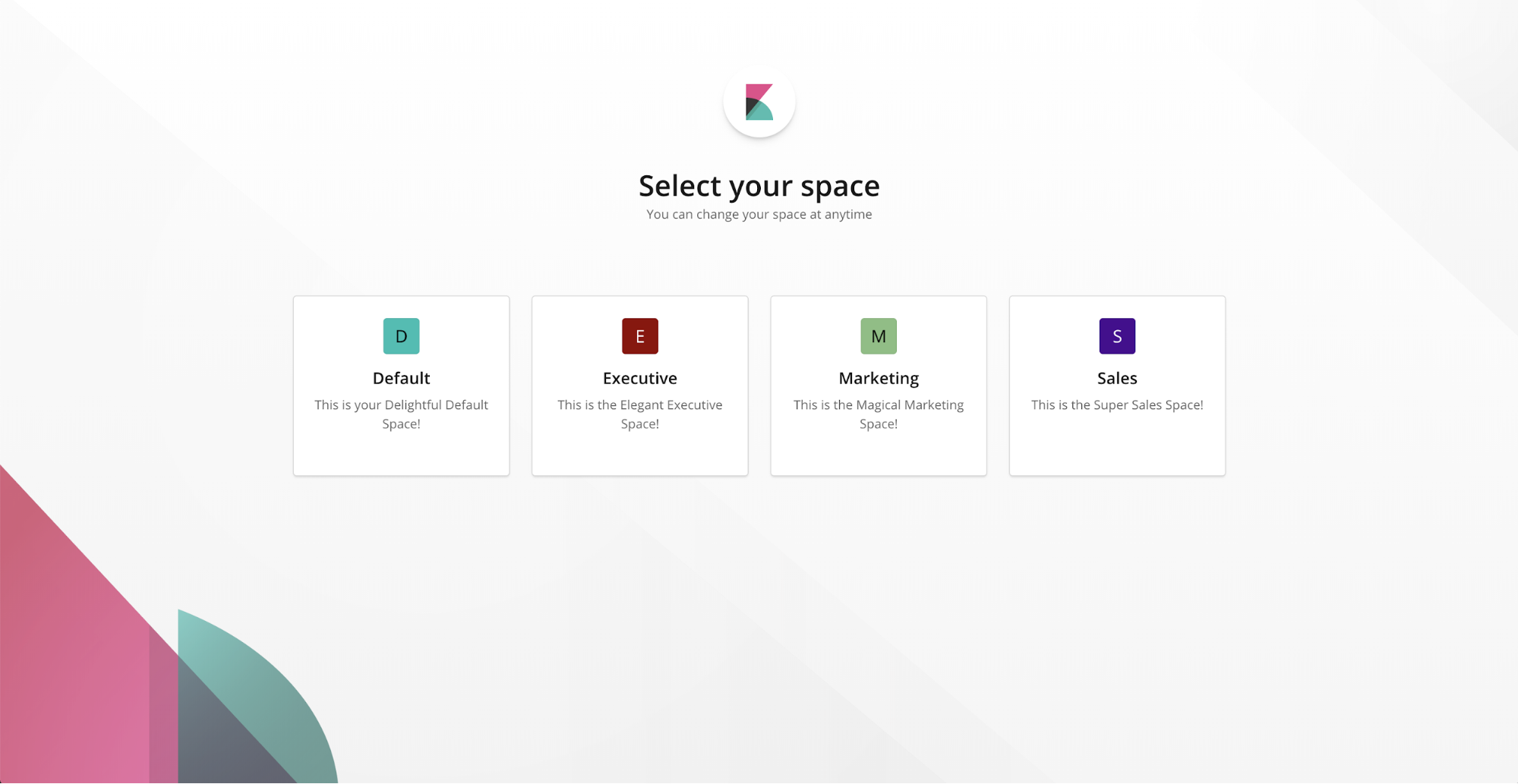 Select your space dashboard