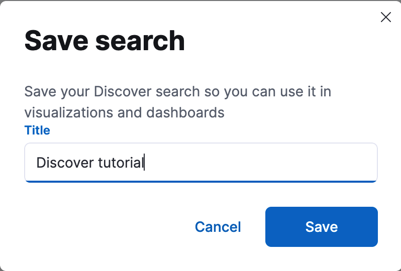Save saved search in Discover