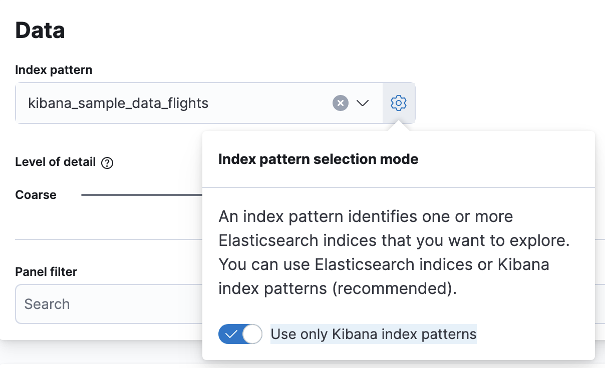 Change index pattern selection mode action