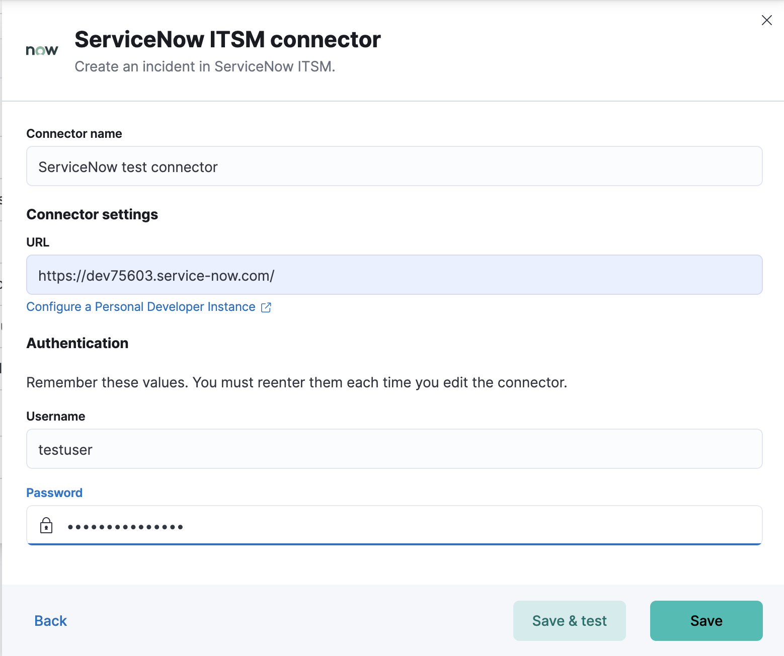 ServiceNow connector