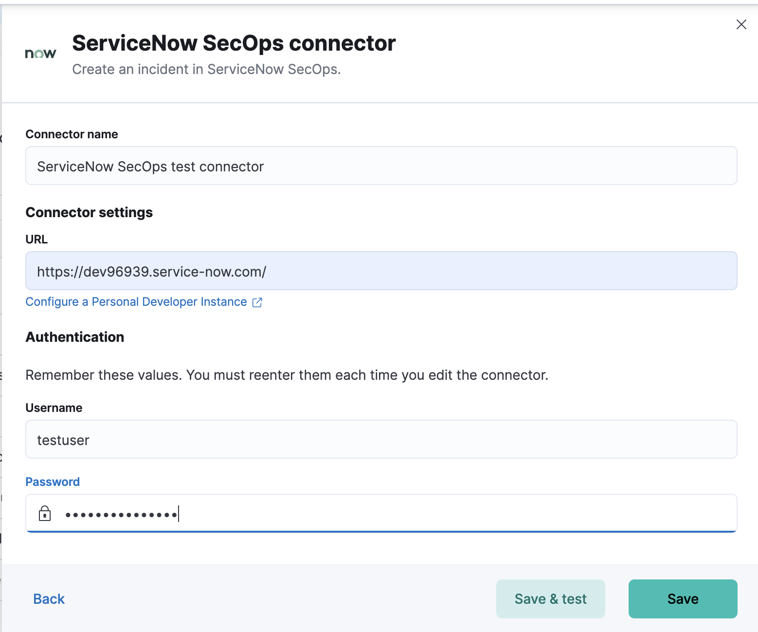 ServiceNow SecOps connector