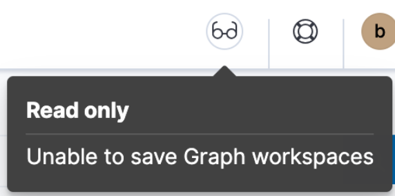 Example of Graph’s read only access indicator in Kibana’s header
