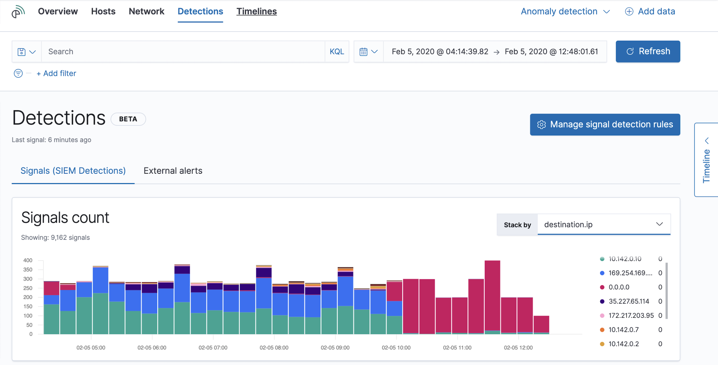 detections ui