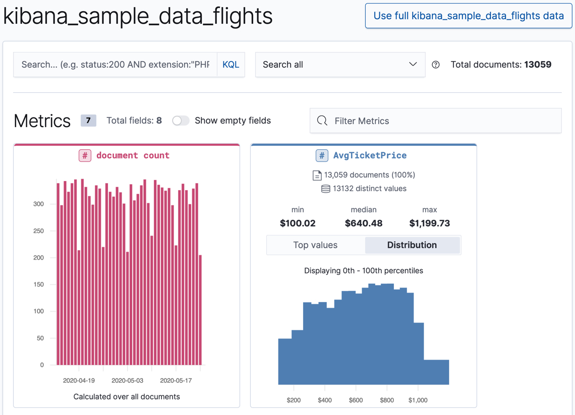 Data Visualizer for sample flight data