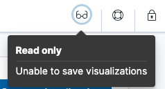 Example of Visualize’s read only access indicator in Kibana’s header
