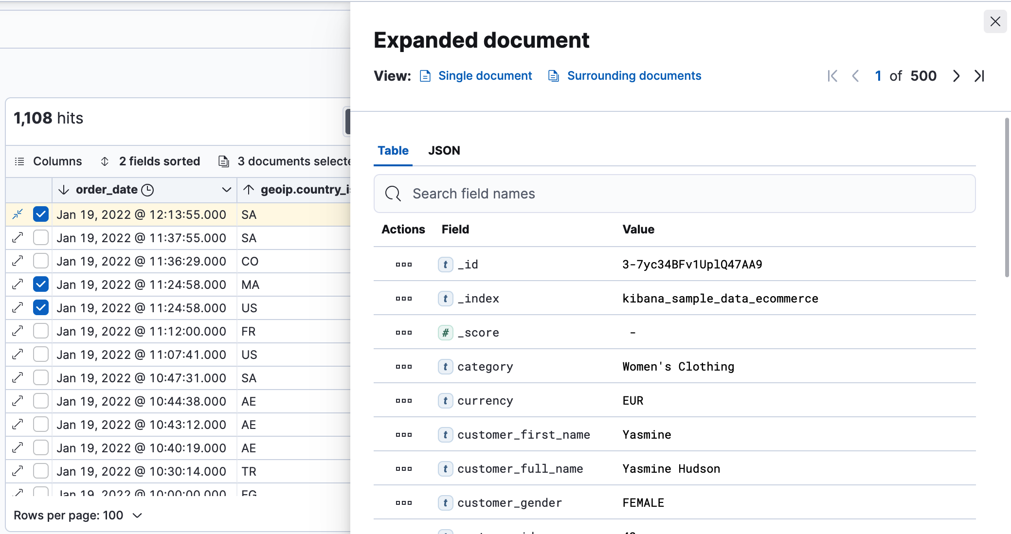 Multi field sort in Document Explorer