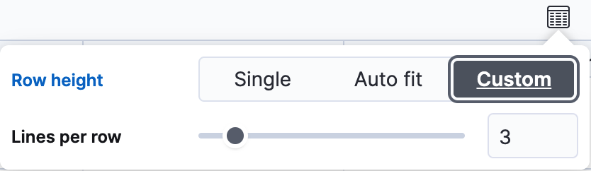 Row height settings for Document Explroer