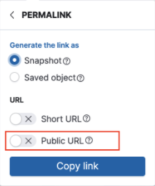 Permalink share menu with Public URL option highlighted