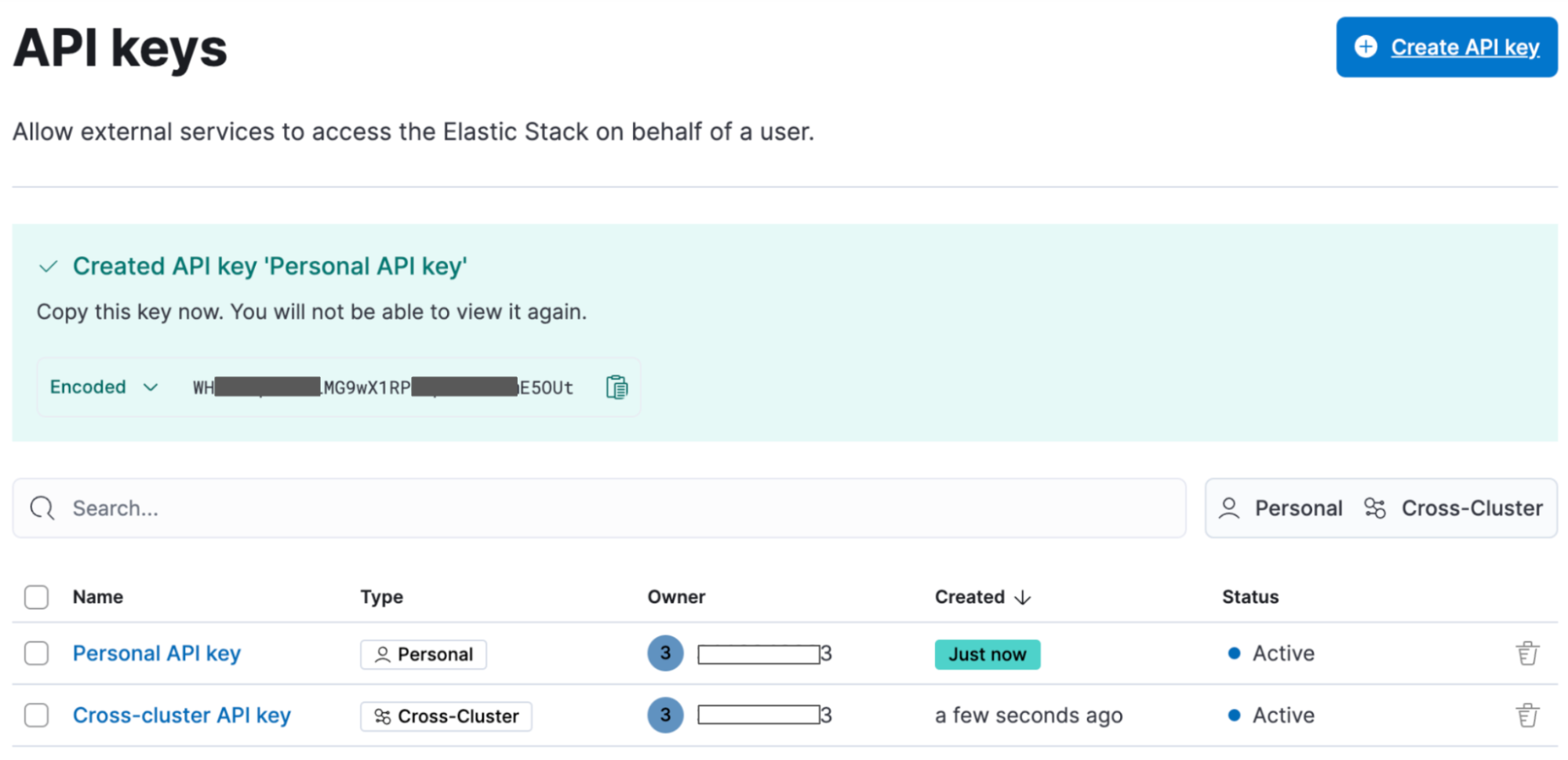 API Keys UI