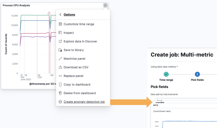 Create anomaly detection job option and transition to create job wizard