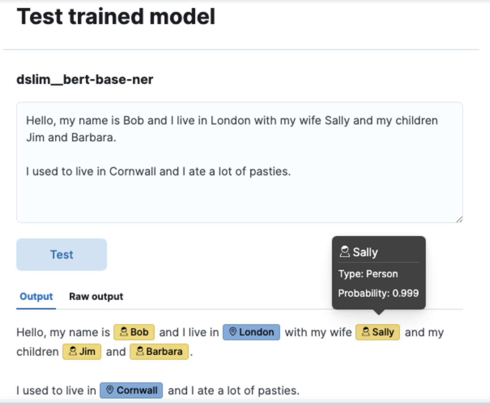 Trained models test in Machine Learning