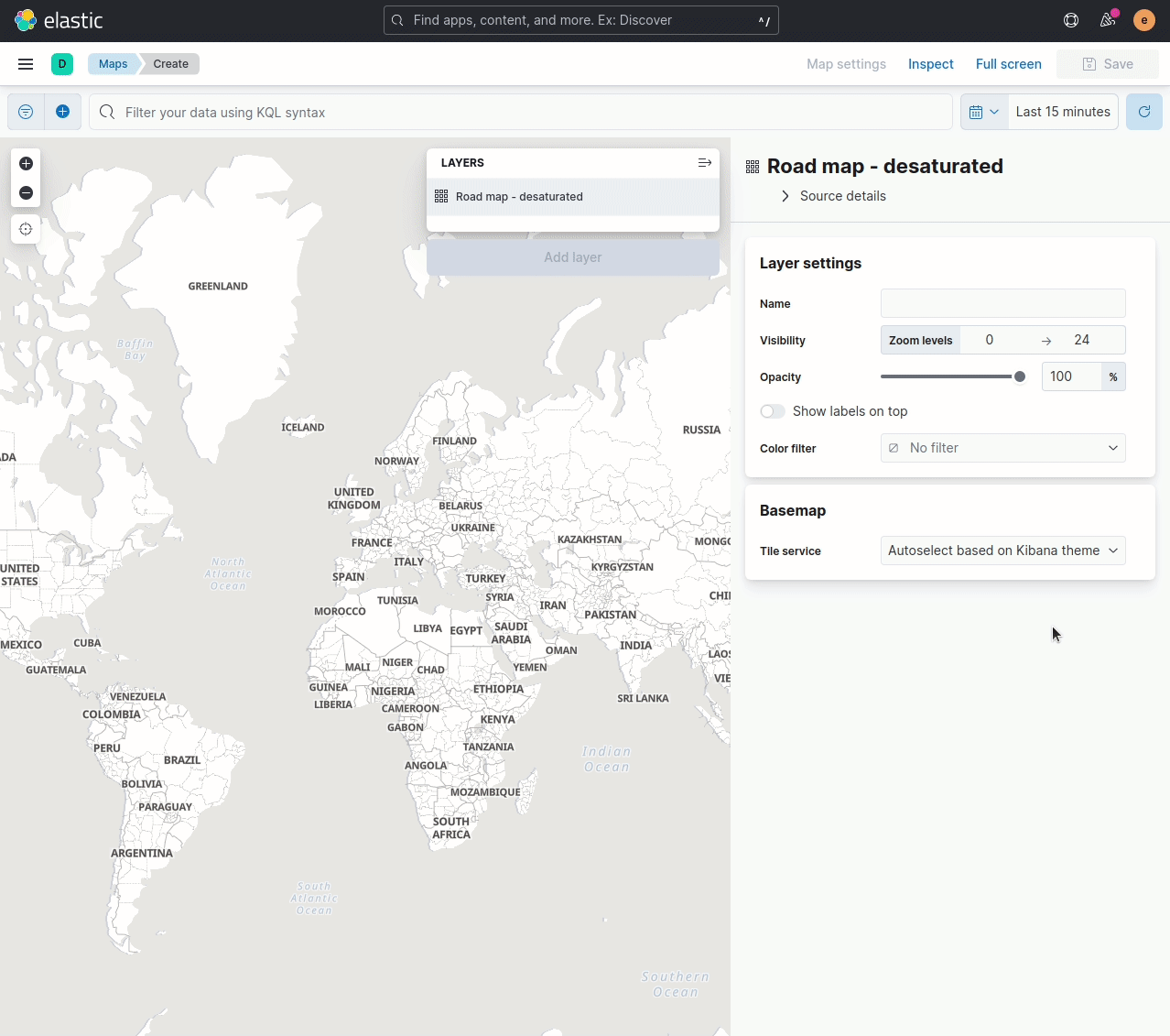 Customize the basemap color in a map