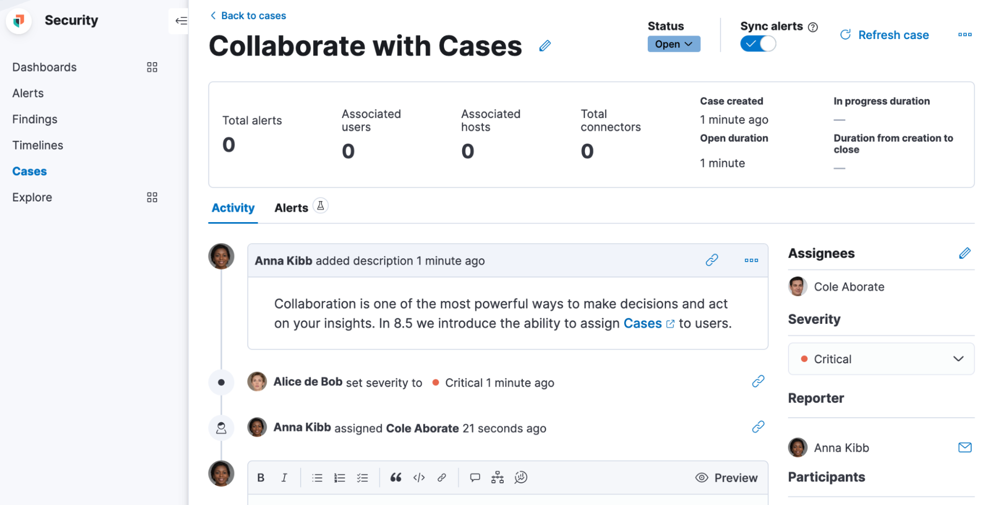 Collaborate with Cases UI