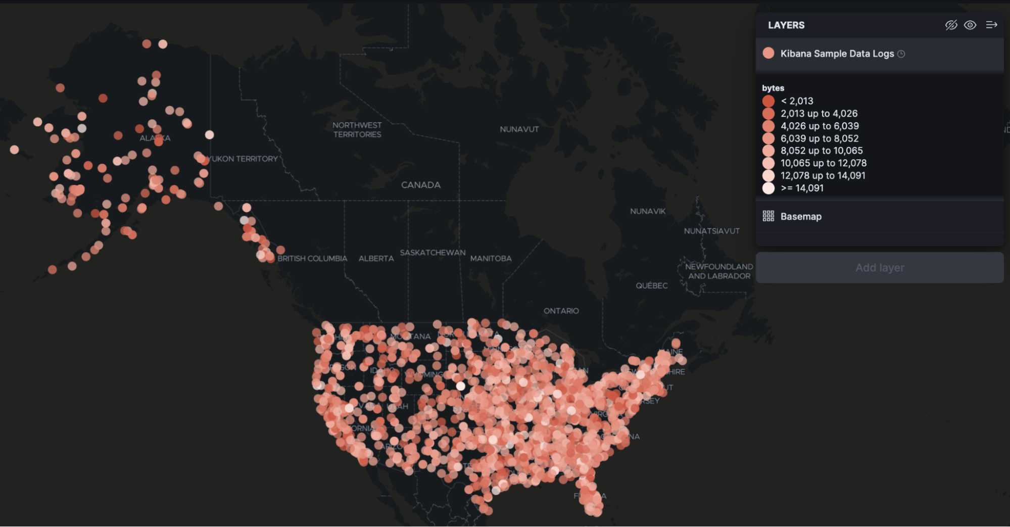 Map showing intense colors because color ramps and symbol size show smaller values