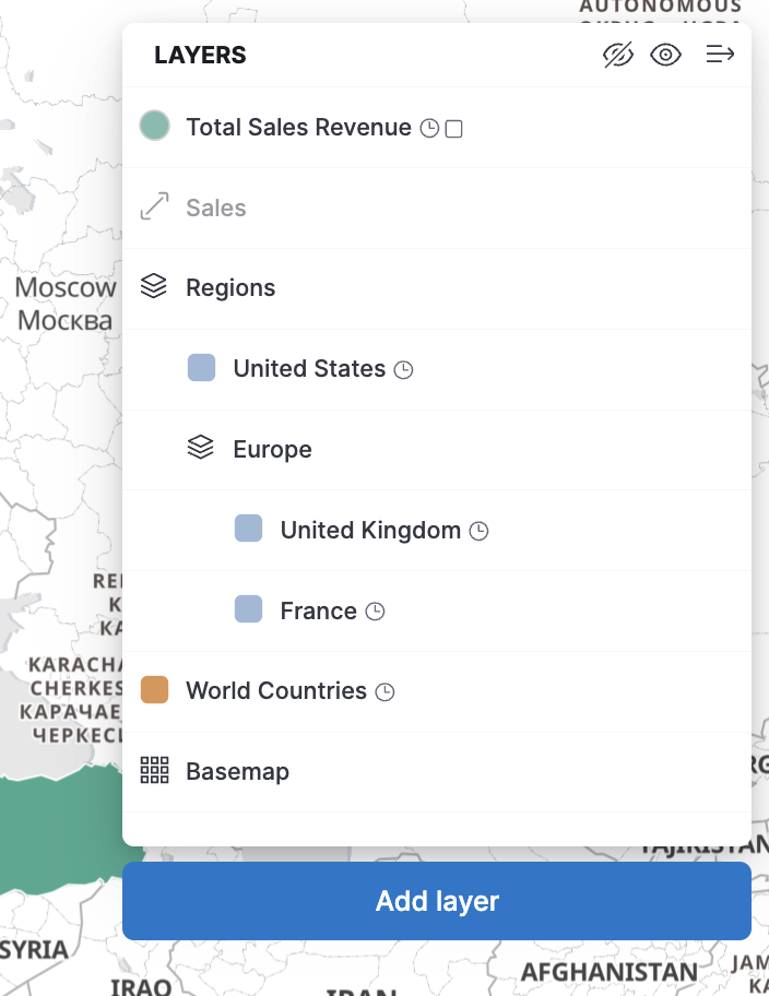 Layer groups in map legend