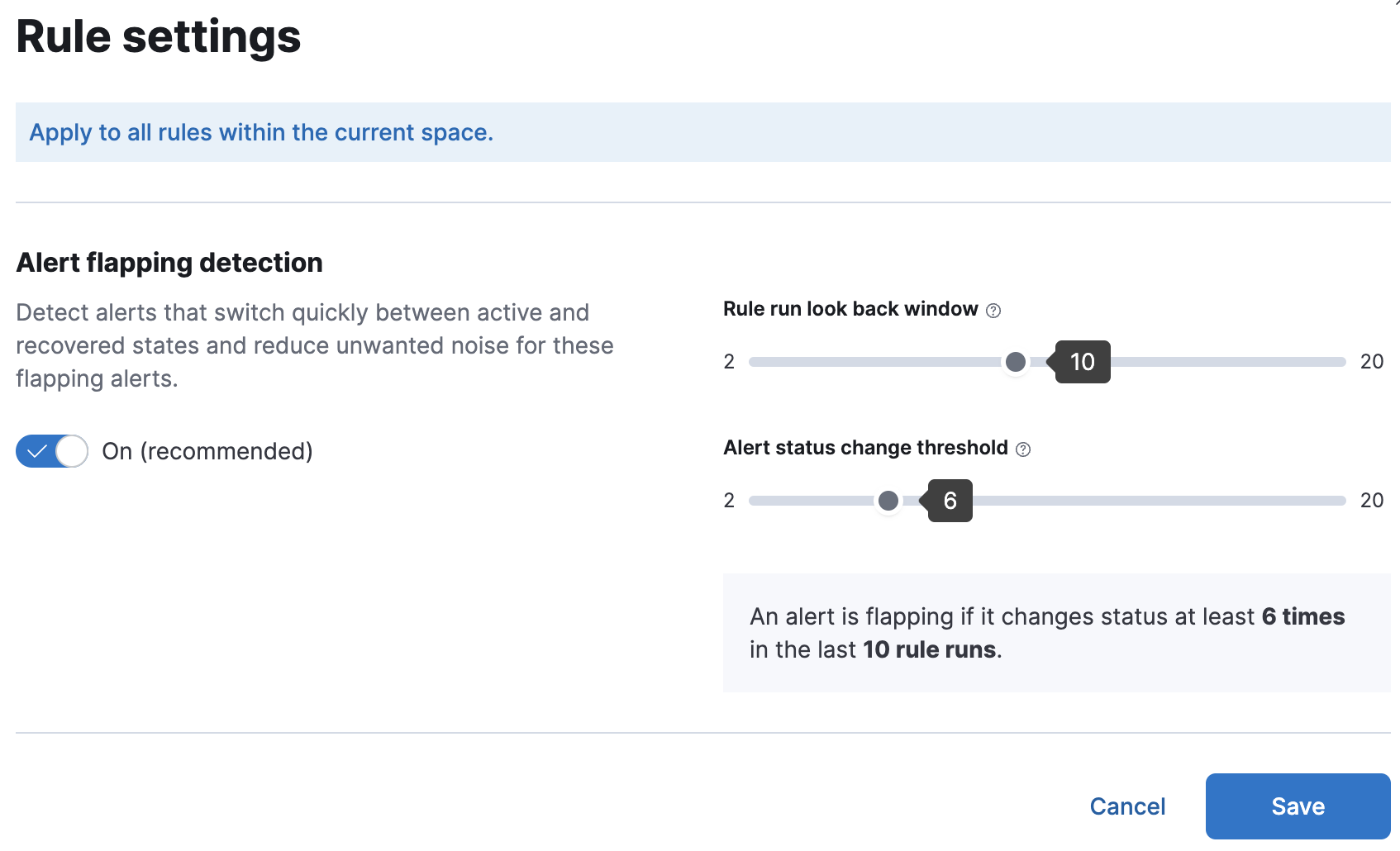 Alert flapping detection