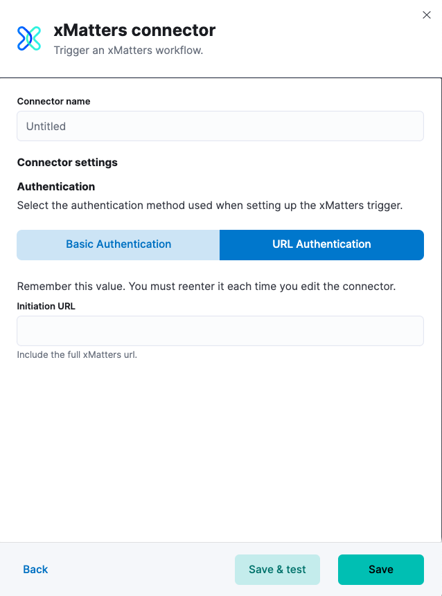 xMatters connector with url authentication