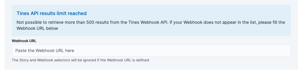 Tines Webhook URL fallback