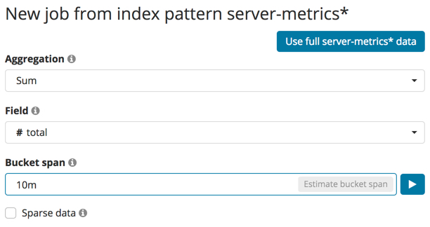 Create a new job from the server-metrics index