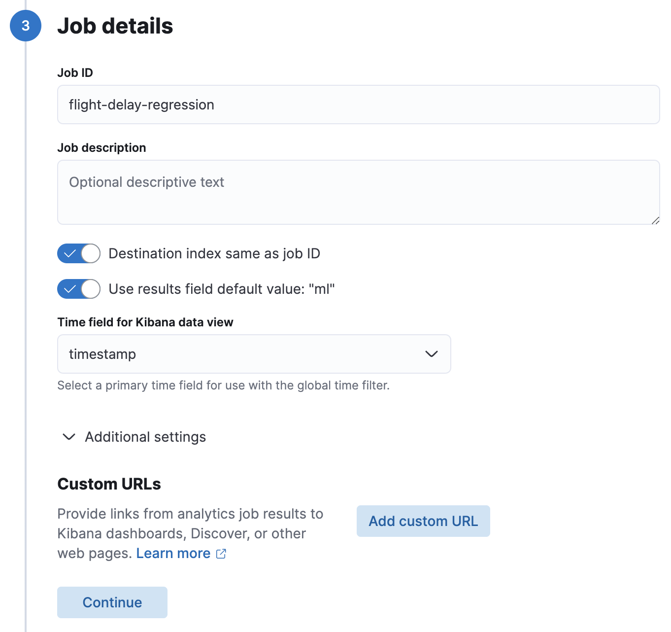 Creating a custom URL during job creation