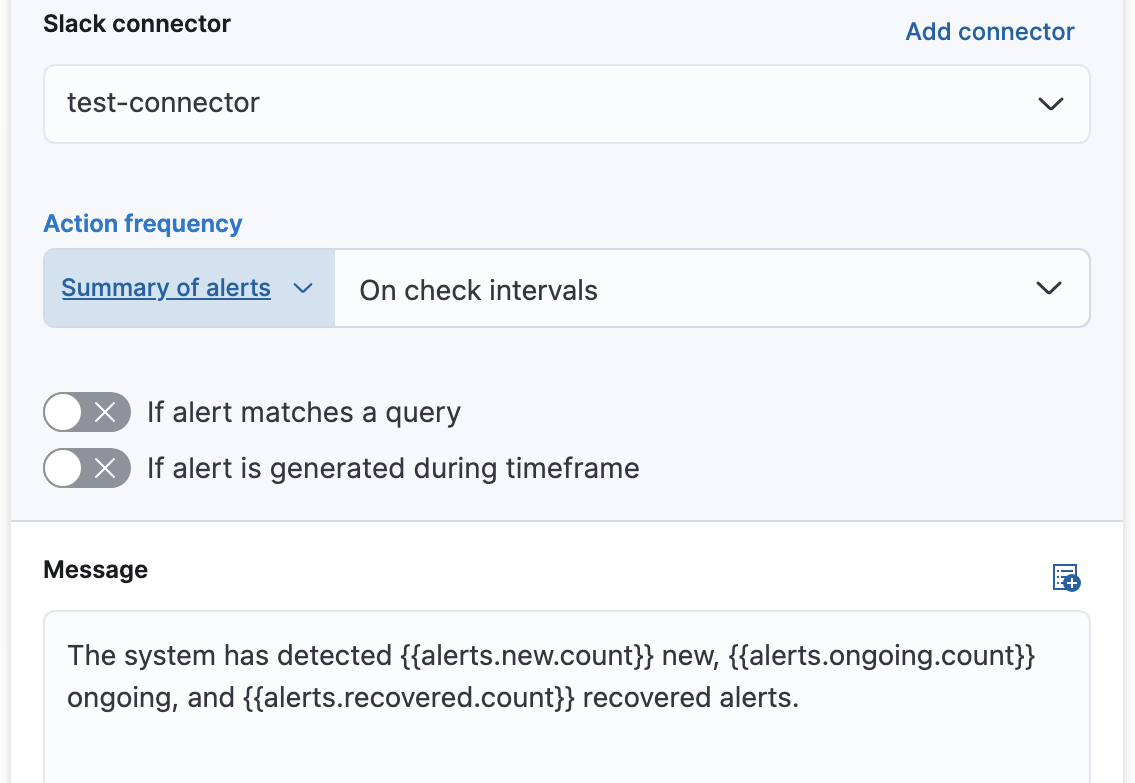 Adding an alert summary action to the rule