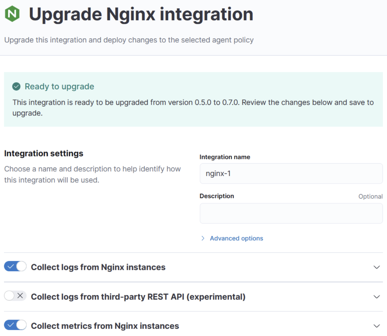 Upgrade integrations success