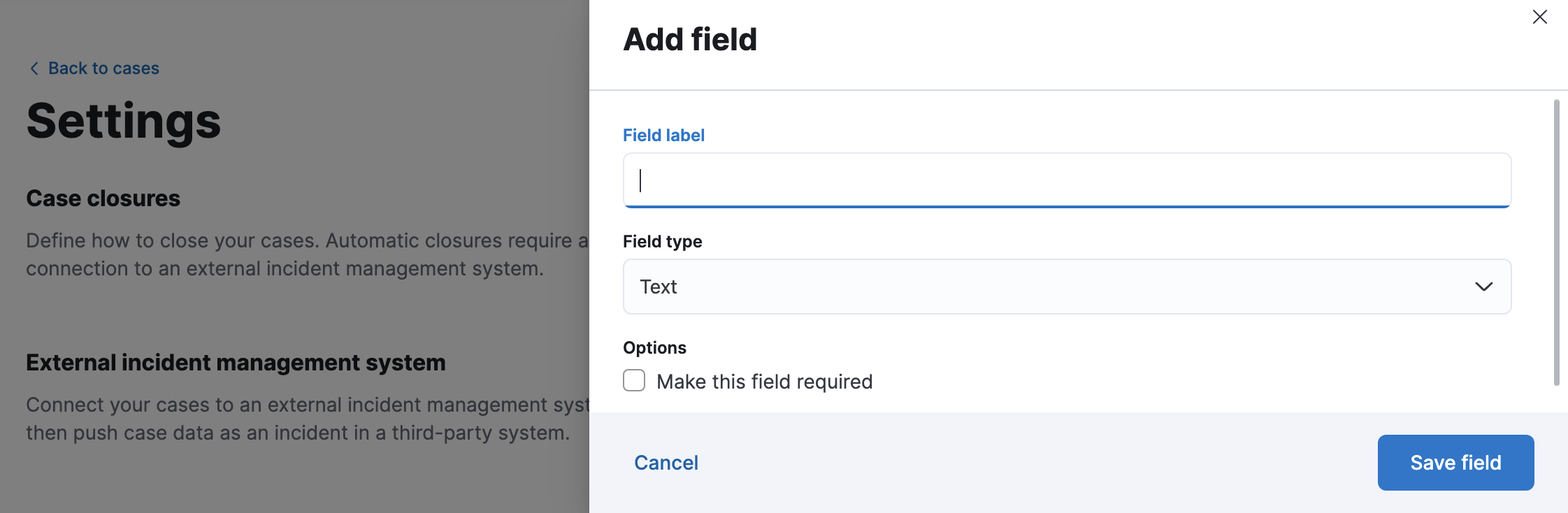 Add a custom field in case settings