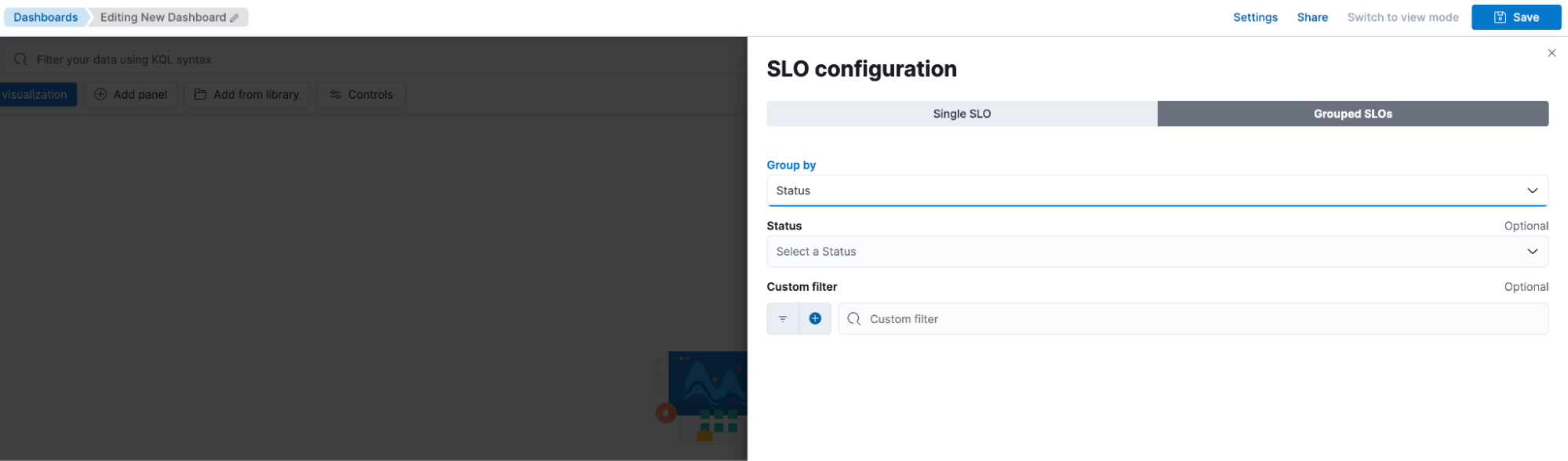 What’s new in 8.14: Screenshot of SLO configuration