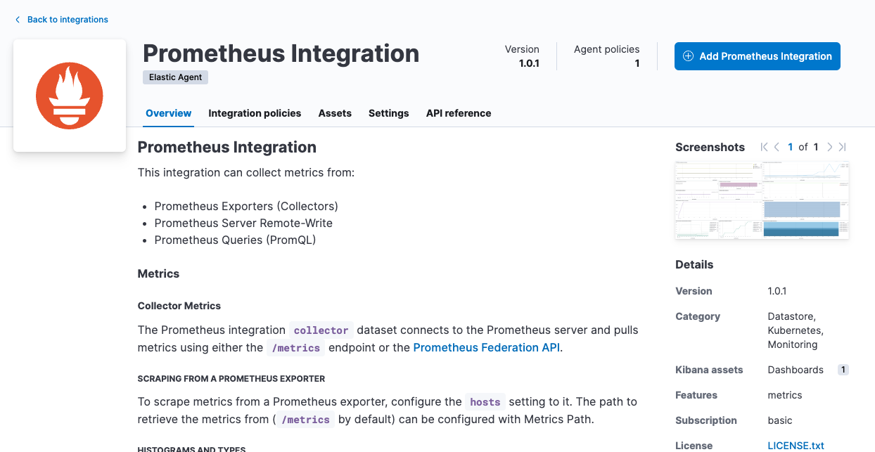 Add the Prometheus integration to your deployment