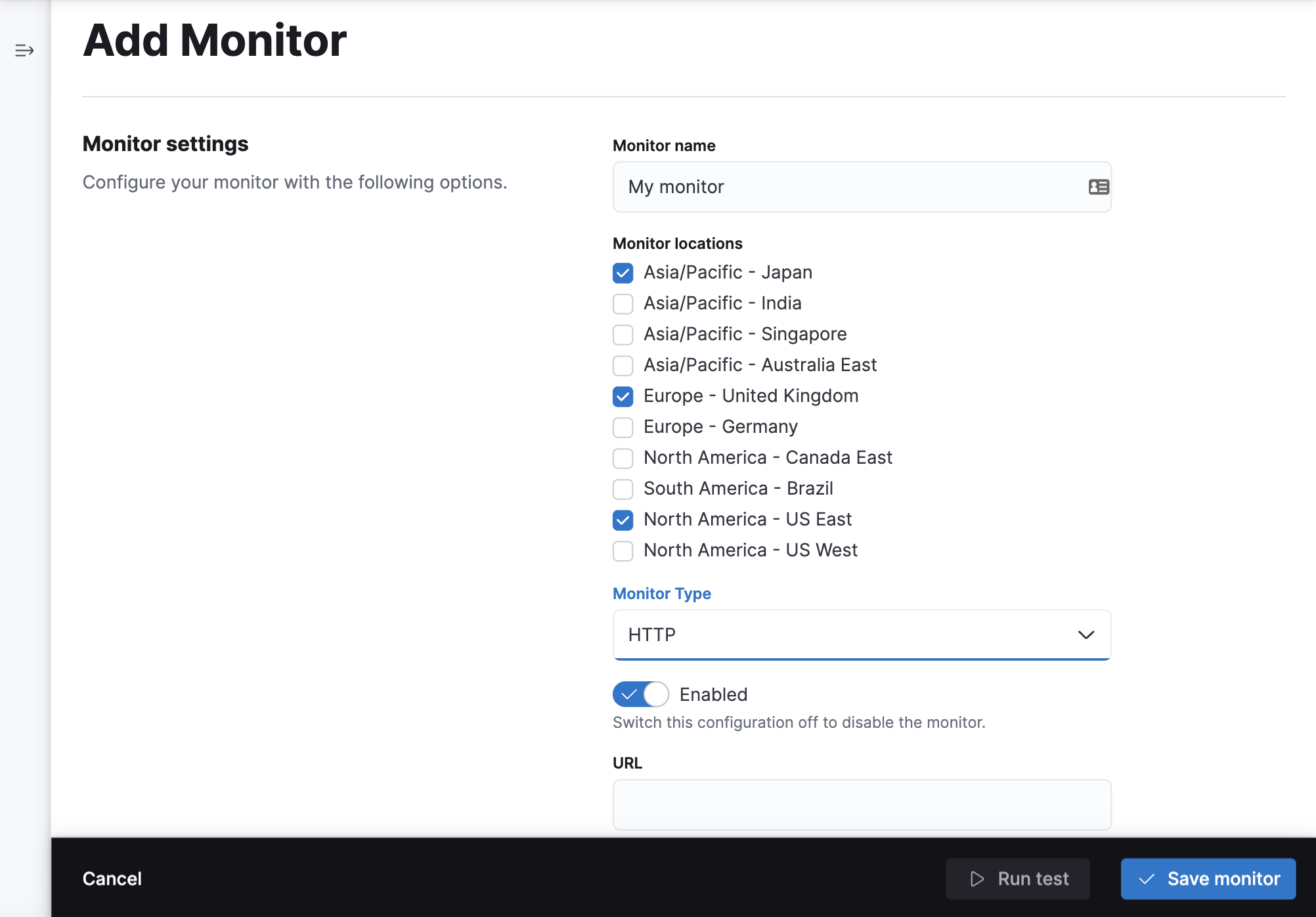 Add monitor UI in Kibana in the Uptime App’s Monitor Management