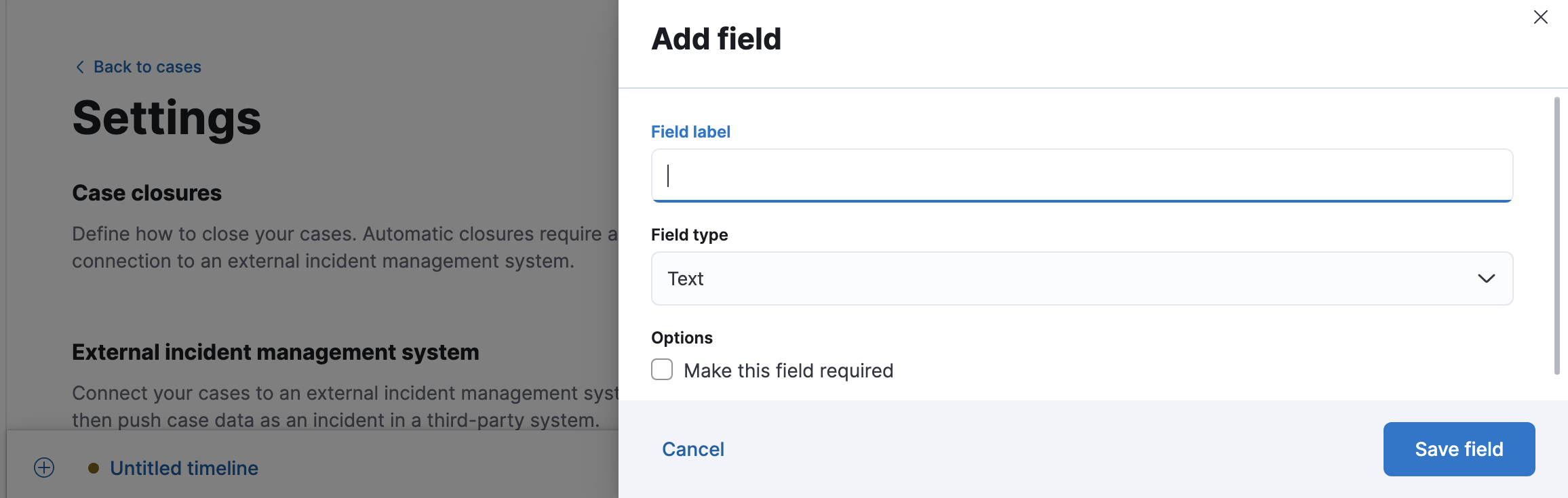 Add a custom field in case settings