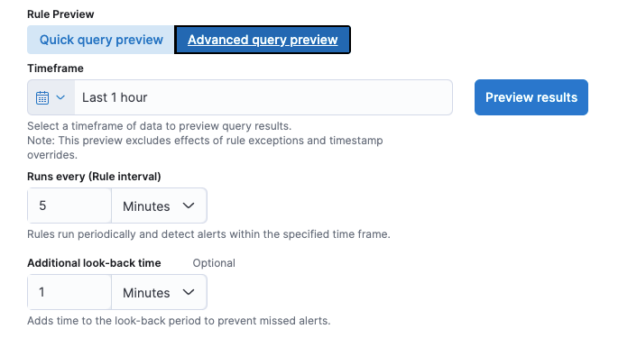Advanced query preview