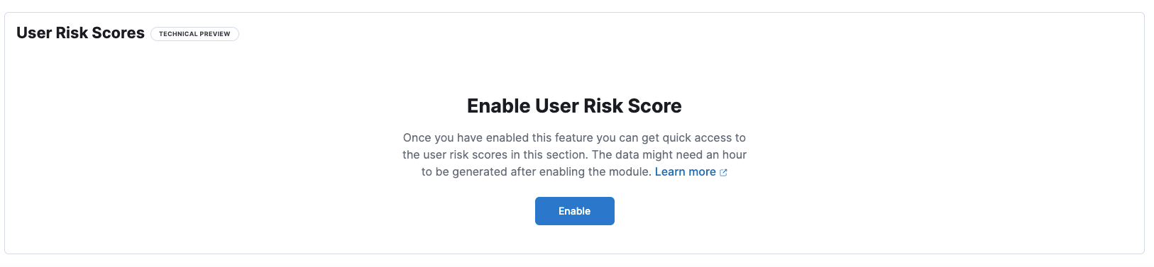 Enable User Risk score button